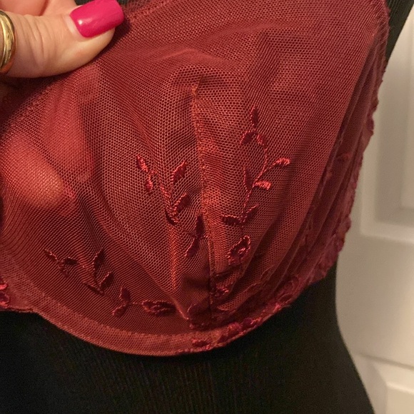 Apt. 9 Sexy Wine Color See Thru Lace Bra Sz 36C NWOT - Picture 3 of 6